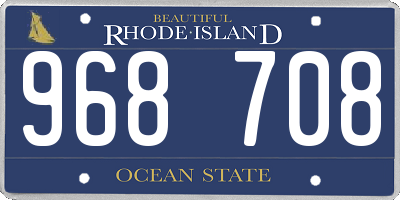 RI license plate 968708