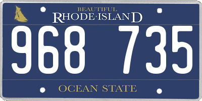 RI license plate 968735