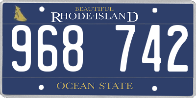 RI license plate 968742