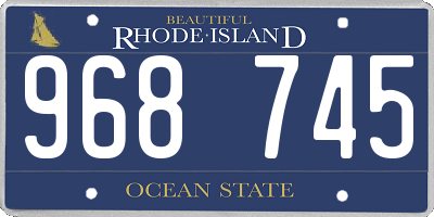 RI license plate 968745