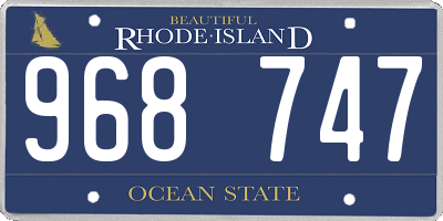 RI license plate 968747