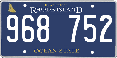 RI license plate 968752