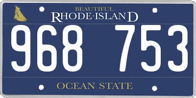 RI license plate 968753