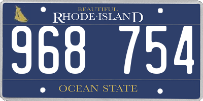 RI license plate 968754