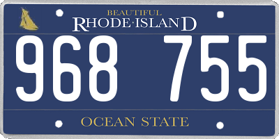 RI license plate 968755