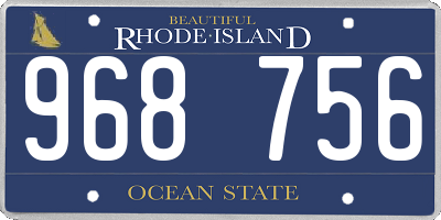 RI license plate 968756