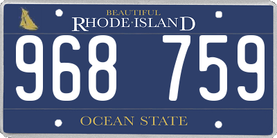 RI license plate 968759