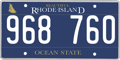 RI license plate 968760