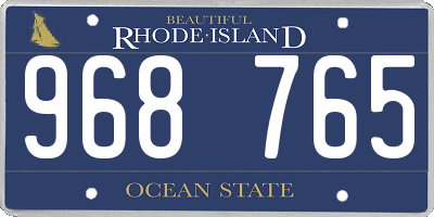 RI license plate 968765