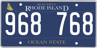 RI license plate 968768