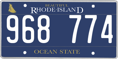 RI license plate 968774