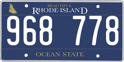 RI license plate 968778