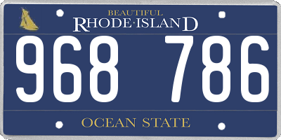 RI license plate 968786