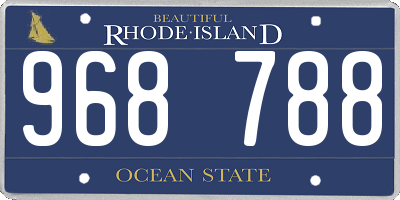 RI license plate 968788
