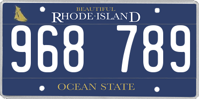 RI license plate 968789