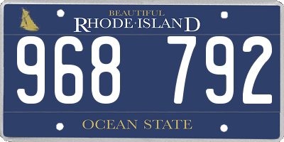 RI license plate 968792