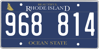 RI license plate 968814