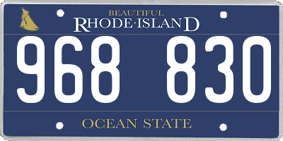 RI license plate 968830