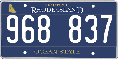 RI license plate 968837