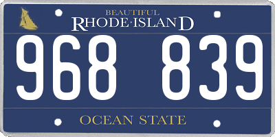 RI license plate 968839