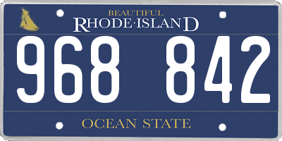 RI license plate 968842