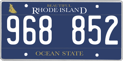RI license plate 968852