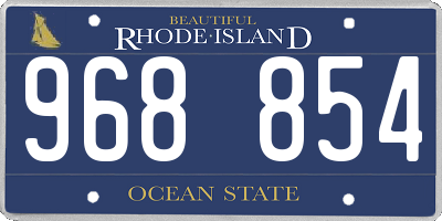 RI license plate 968854