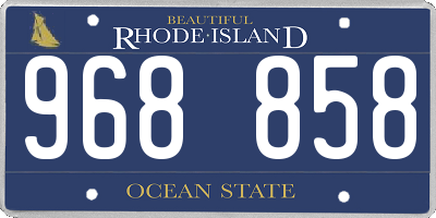 RI license plate 968858