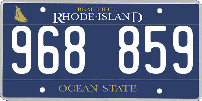 RI license plate 968859