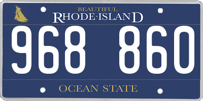 RI license plate 968860