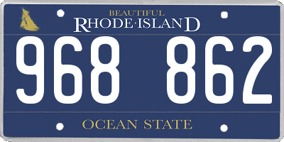 RI license plate 968862