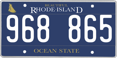 RI license plate 968865