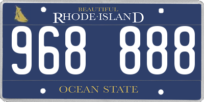RI license plate 968888