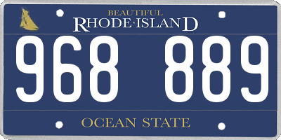 RI license plate 968889