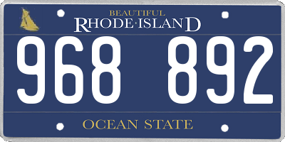 RI license plate 968892
