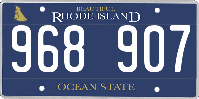 RI license plate 968907