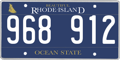RI license plate 968912