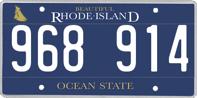 RI license plate 968914