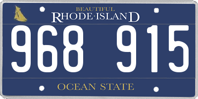 RI license plate 968915