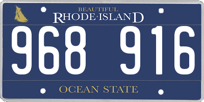 RI license plate 968916