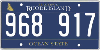 RI license plate 968917