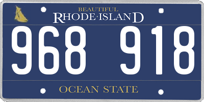 RI license plate 968918