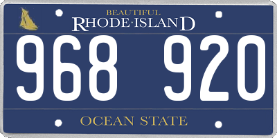 RI license plate 968920