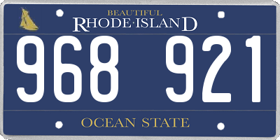 RI license plate 968921