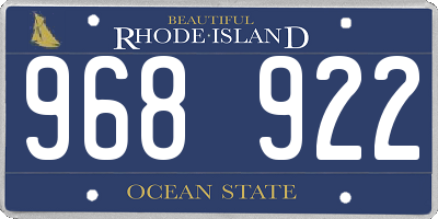 RI license plate 968922