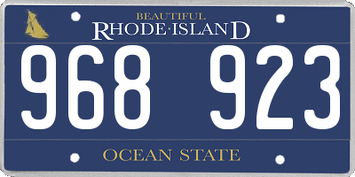 RI license plate 968923