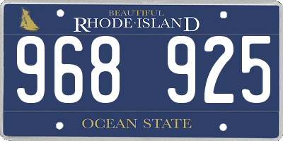 RI license plate 968925