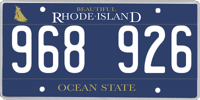 RI license plate 968926