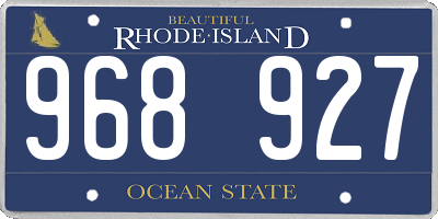 RI license plate 968927