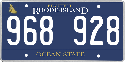 RI license plate 968928